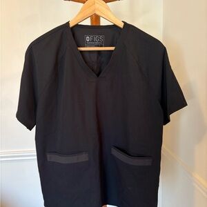 Figs Men's Short Sleeve Black Scrub Top